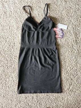 YITTY "Smooth as Hell" Black Shaping Slip Dress with VNeck